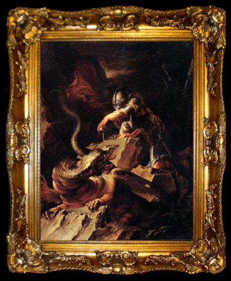 framed  Salvator Rosa Jason Charming the Dragon,, ta009-2